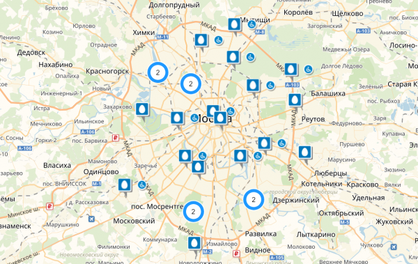 Офисы МГТС в Москве на карте